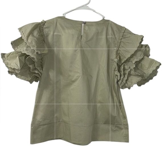 Harshman Green Cotton Top(Size Large) - Picture 4 of 7